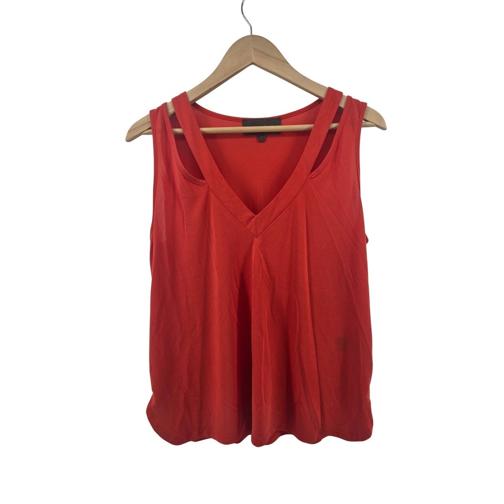 Sunday‎ in Brooklyn Tank Top Womens Medium Red Strappy V-Neck Cut Out Sleeveless